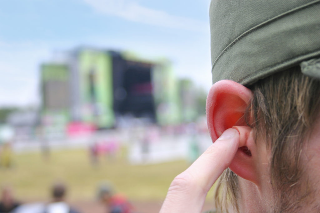 Earplugs at a music festival