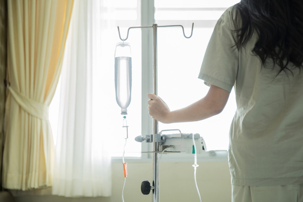 Patients women saline drilling