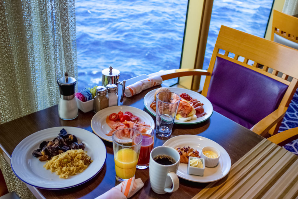 Dining Room Buffet aboard the abstract luxury cruise ship