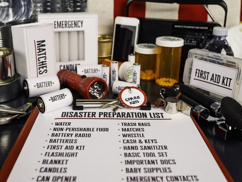 Contennts of a disaster preparation kit