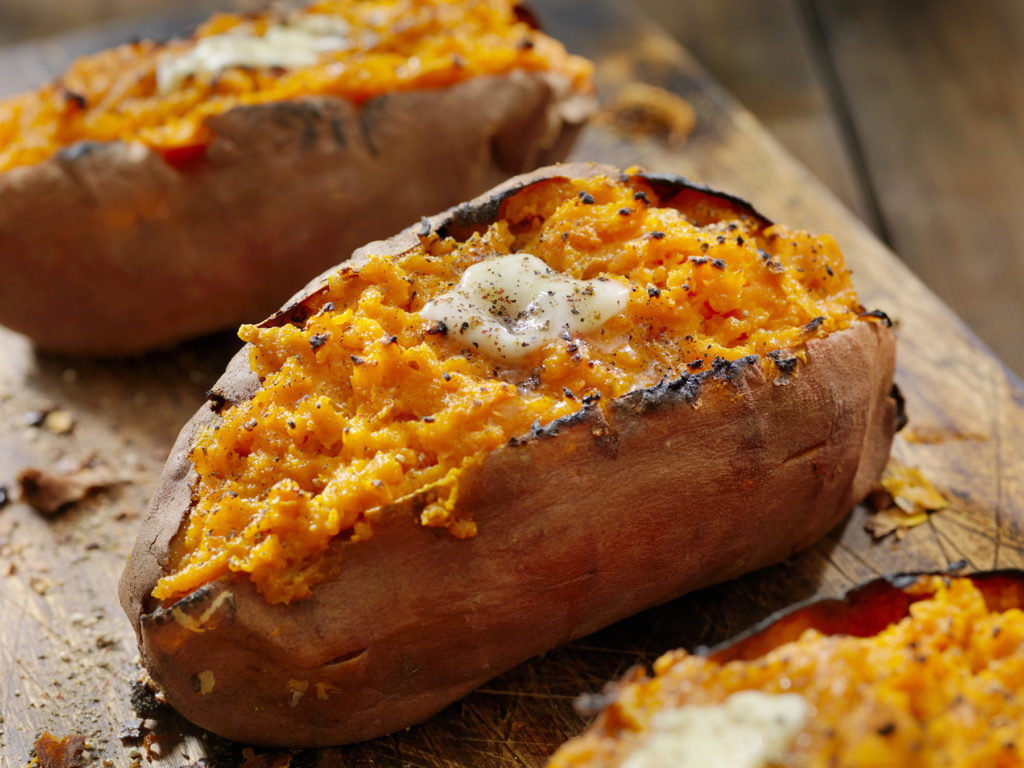 Twice Baked, Stuffed Sweet Potatoes