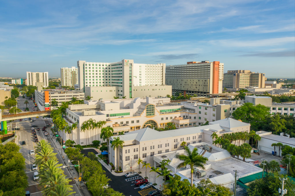 aerial shot of UM medical campus