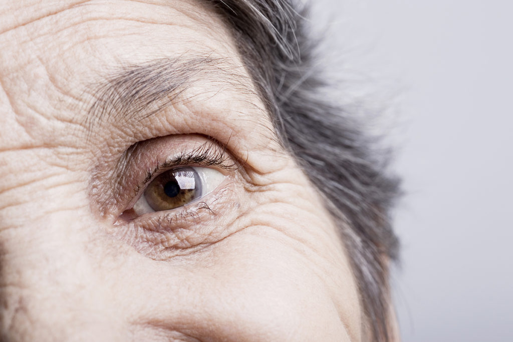 Eye of elderly woman