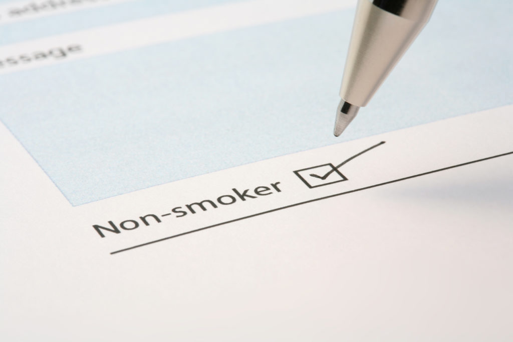 non smoker check box on form