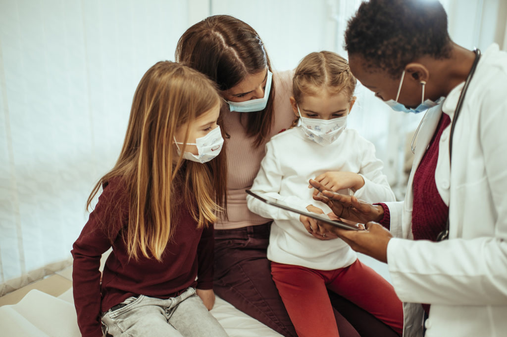 Children at a health clinic