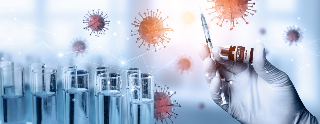 covid-19 medical testing and research graphic representation