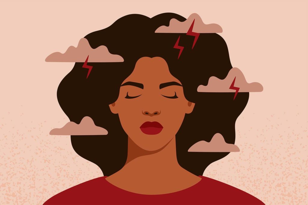 Graphic representation Black Woman stress